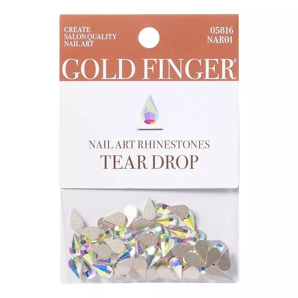 Gold Finger - Nail Art Rhinestones - Tear Drop